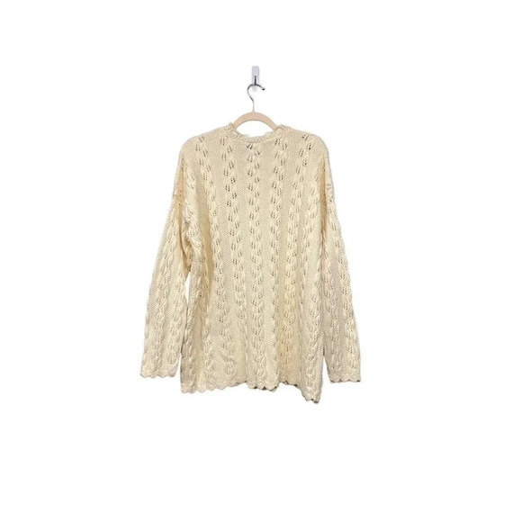 Mondala Open Work Cream Sweater Size Medium (M) - Picture 2 of 7